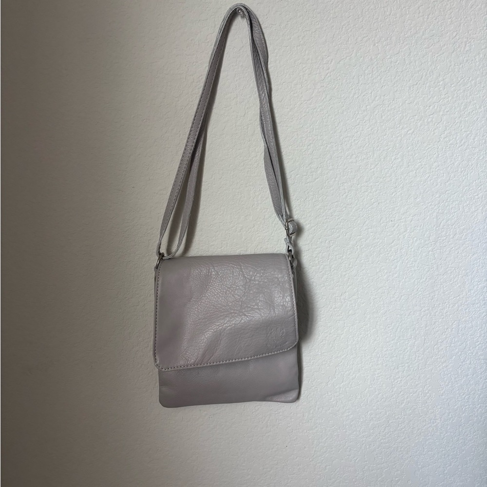 Made in Italy Elegant Gray Crossbody Bag